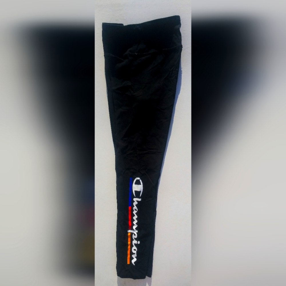 Champion Women's Color.Underline Script Logo Authentic Tights Black Medium